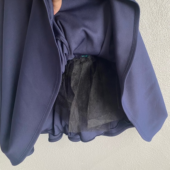 B. Darlin Formal Dress Size 4 Navy Blue Fit & Flare Glitter Lace Party Halter - Picture 9 of 11